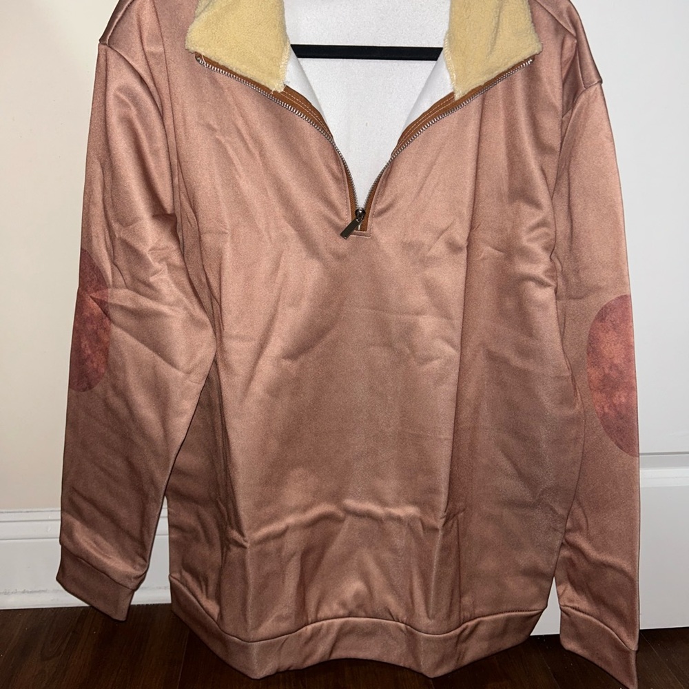 Men's Tan Quarter-Zip Sweater